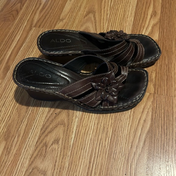 Aldo Shoes - Aldo Women's Dark Brown Floral Mules